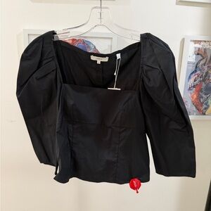 Vince Black Puff Sleeve Blouse
